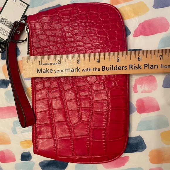 MWT Lauren, by Ralph Lauren, large, red wristlet - Picture 3 of 4